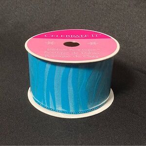 ❤️‍🔥⭐️ Celebrate It Blue Animal Print Wire Edge Craft Ribbon 2.5” x 300”